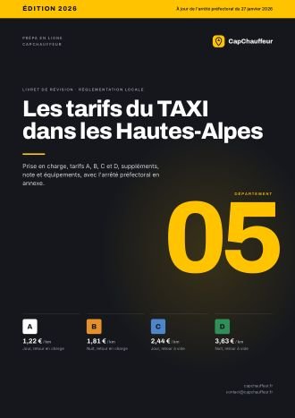 Livret « Les tarifs du TAXI dans les Hautes-Alpes », département 05