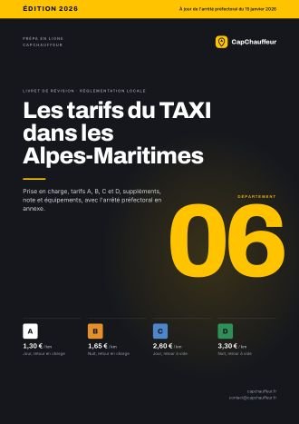 Livret « Les tarifs du TAXI dans les Alpes-Maritimes », département 06