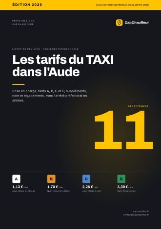 Livret « Les tarifs du TAXI dans l'Aude », département 11