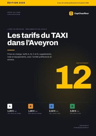 Livret « Les tarifs du TAXI dans l'Aveyron », département 12