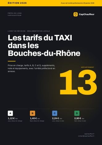 Livret « Les tarifs du TAXI dans les Bouches-du-Rhône », département 13
