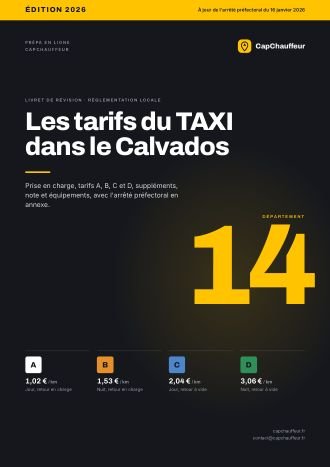 Livret « Les tarifs du TAXI dans le Calvados », département 14
