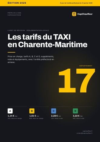Livret « Les tarifs du TAXI en Charente-Maritime », département 17