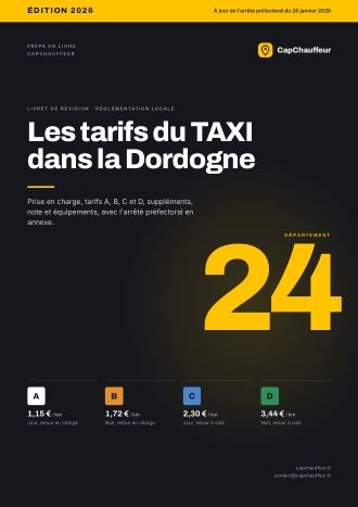 Livret « Les tarifs du TAXI dans la Dordogne », département 24