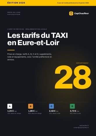 Livret « Les tarifs du TAXI en Eure-et-Loir », département 28
