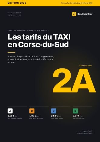 Livret « Les tarifs du TAXI en Corse-du-Sud », département 2A