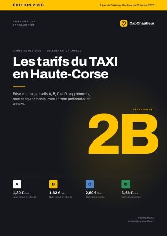 Livret « Les tarifs du TAXI en Haute-Corse », département 2B