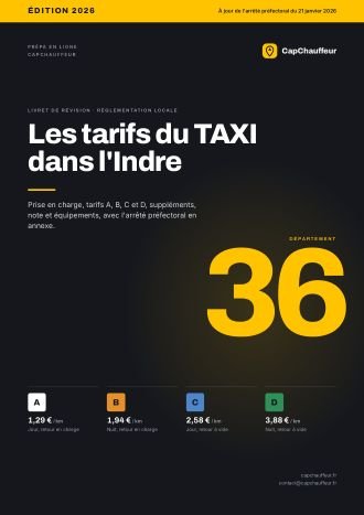 Livret « Les tarifs du TAXI dans l'Indre », département 36
