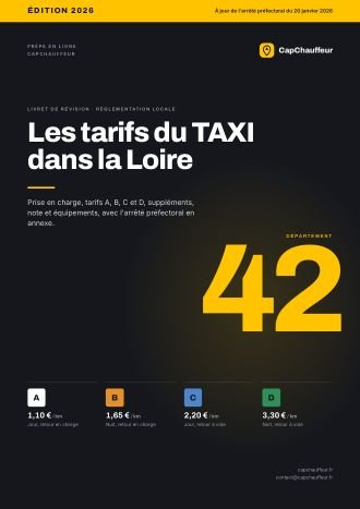 Livret « Les tarifs du TAXI dans la Loire », département 42