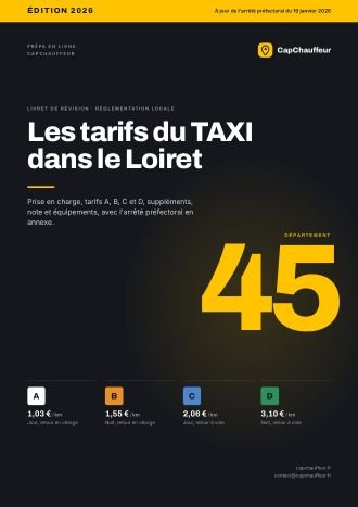 Livret « Les tarifs du TAXI dans le Loiret », département 45