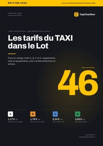 Livret « Les tarifs du TAXI dans le Lot », département 46