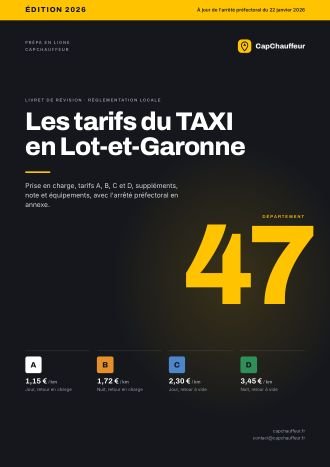 Livret « Les tarifs du TAXI en Lot-et-Garonne », département 47