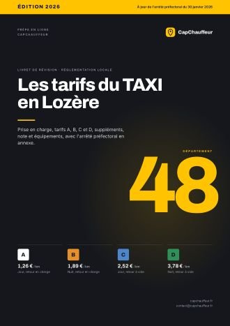 Livret « Les tarifs du TAXI en Lozère », département 48