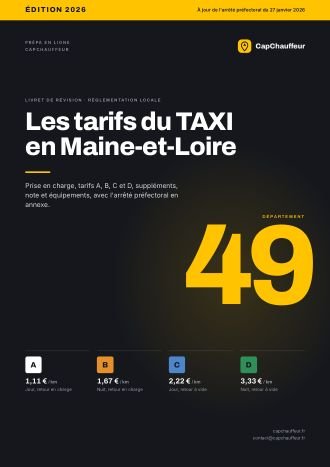Livret « Les tarifs du TAXI en Maine-et-Loire », département 49