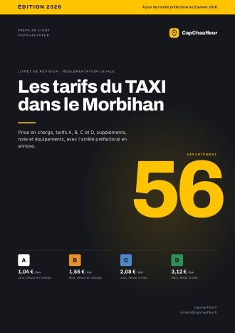 Livret « Les tarifs du TAXI dans le Morbihan », département 56