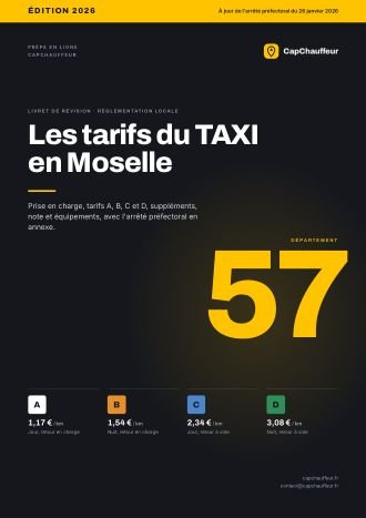 Livret « Les tarifs du TAXI en Moselle », département 57