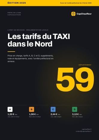 Livret « Les tarifs du TAXI dans le Nord », département 59