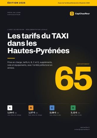 Livret « Les tarifs du TAXI dans les Hautes-Pyrénées », département 65