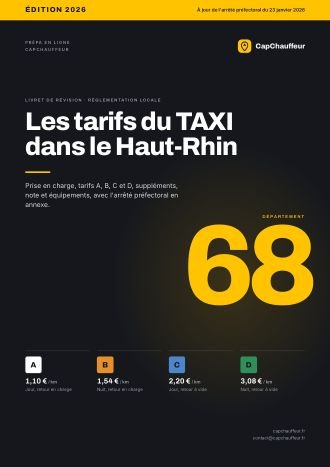 Livret « Les tarifs du TAXI dans le Haut-Rhin », département 68
