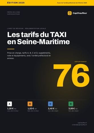 Livret « Les tarifs du TAXI en Seine-Maritime », département 76