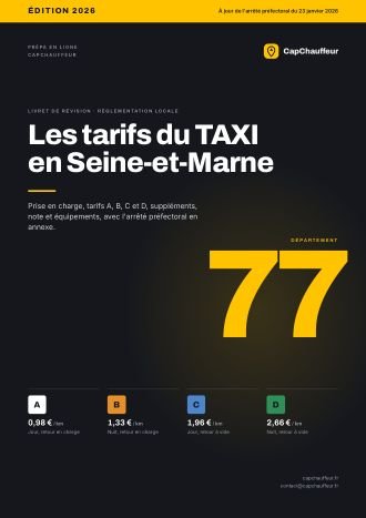 Livret « Les tarifs du TAXI en Seine-et-Marne », département 77