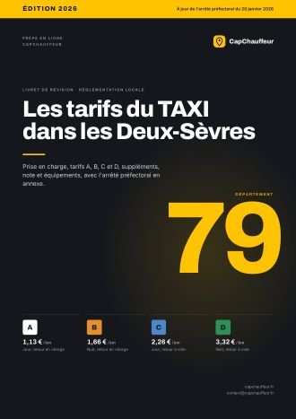 Livret « Les tarifs du TAXI dans les Deux-Sèvres », département 79