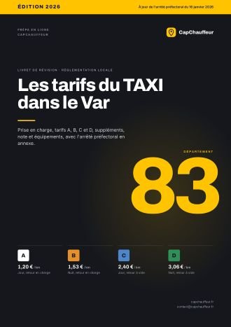 Livret « Les tarifs du TAXI dans le Var », département 83