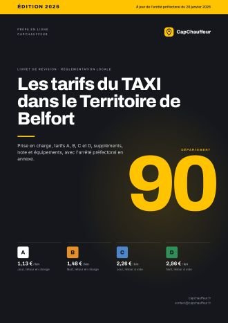 Livret « Les tarifs du TAXI dans le Territoire de Belfort », département 90