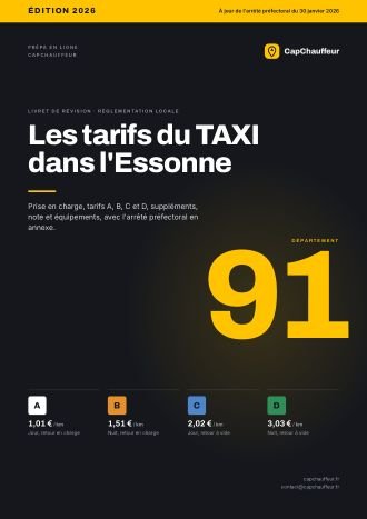 Livret « Les tarifs du TAXI dans l'Essonne », département 91