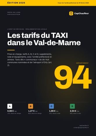 Livret « Les tarifs du TAXI dans le Val-de-Marne », département 94