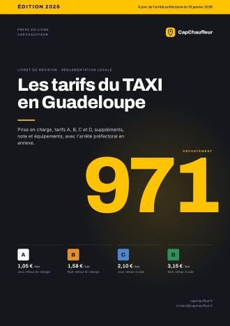 Livret « Les tarifs du TAXI en Guadeloupe », département 971