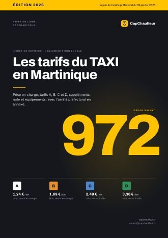 Livret « Les tarifs du TAXI en Martinique », département 972