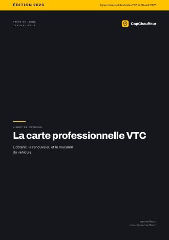 Livret de révision, La carte professionnelle VTC, pour l'examen VTC (19 pages)